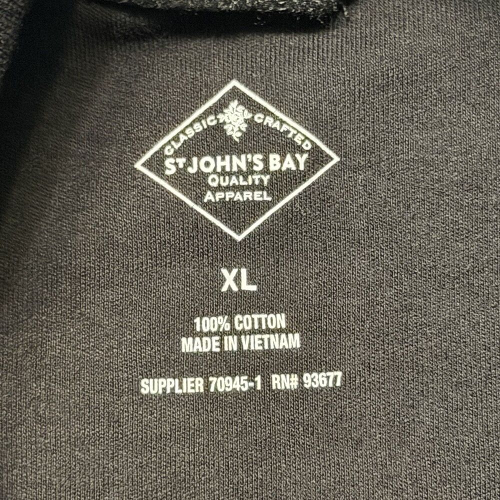 St Johns Bay Womens XL Mock Neck Shirt Black Long Sleeve Cotton T Shirt NWT - Picture 4 of 7